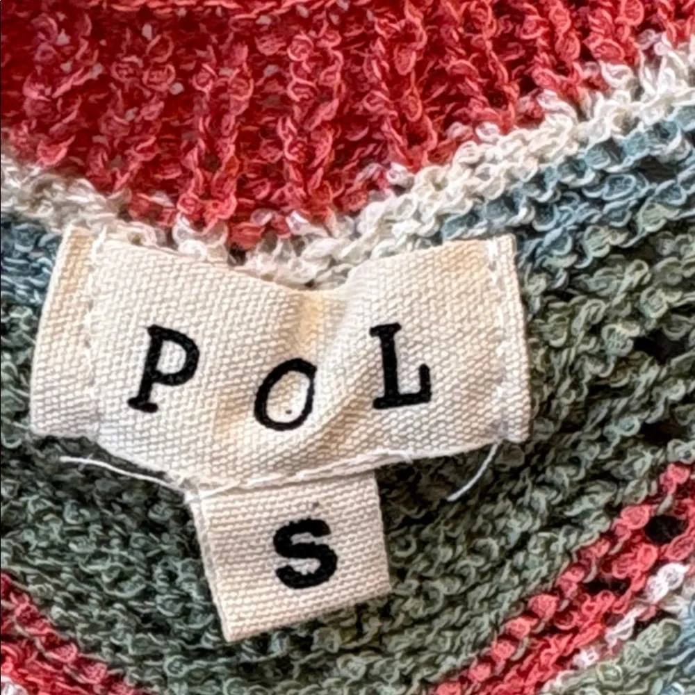 POL Chevron Knit Tank Top in Coral and Olive Size Small EUC - Picture 5 of 9